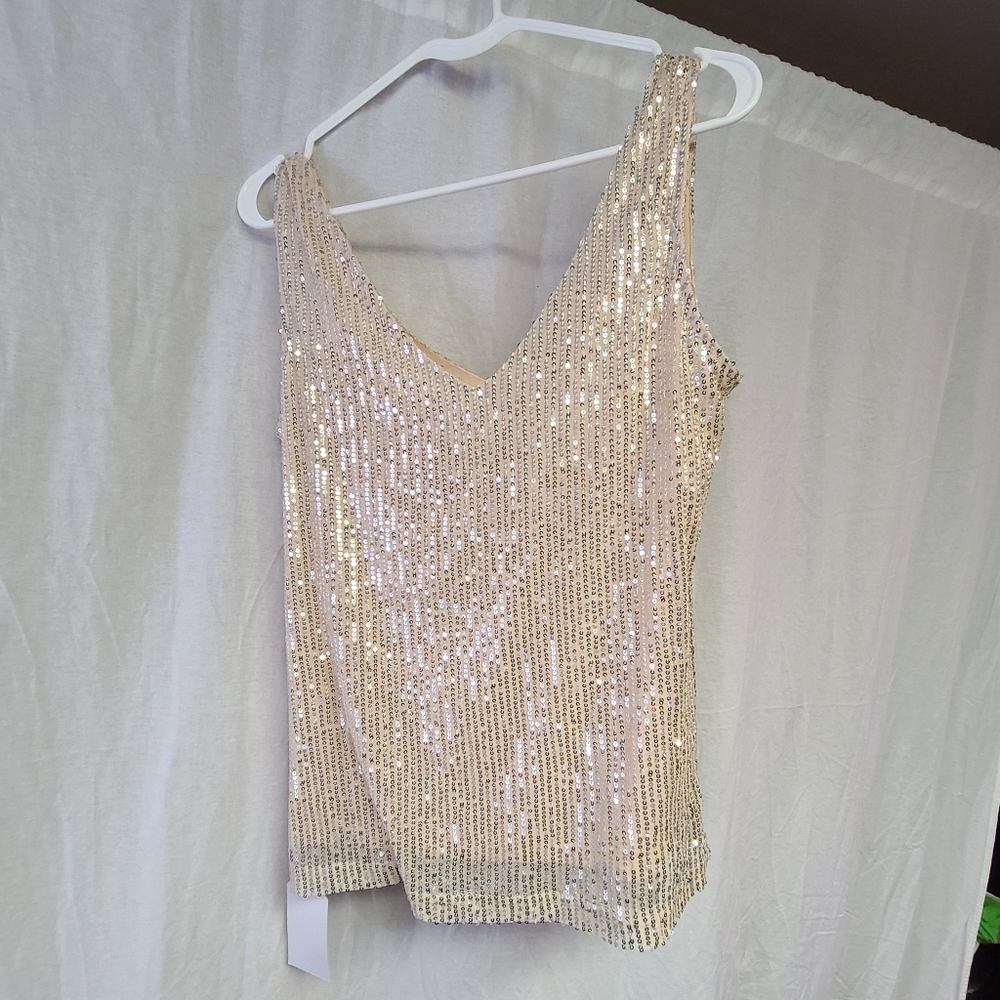NWT Gold Sequin Top